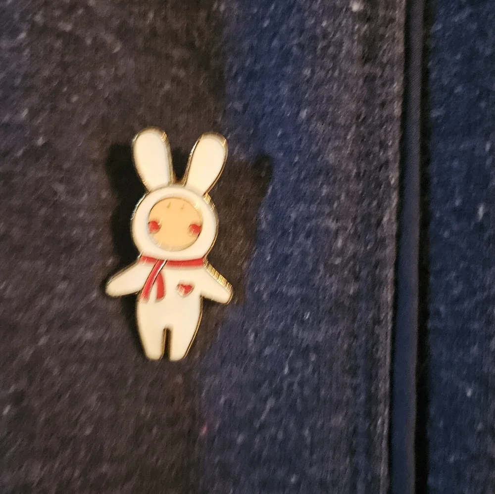 Hand Crafted Valentine's Bunny Pin Enamel Easter Lapel Pin LGBTQA+ Expression